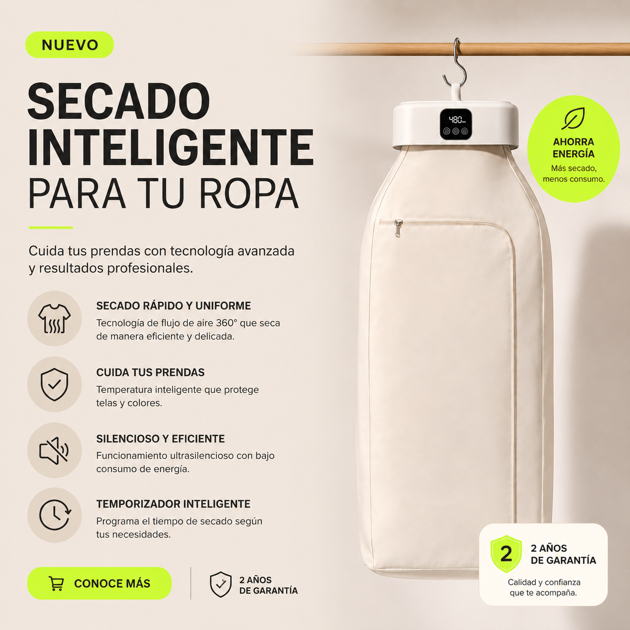 VAPORA™ — Ropa seca en cualquier clima.