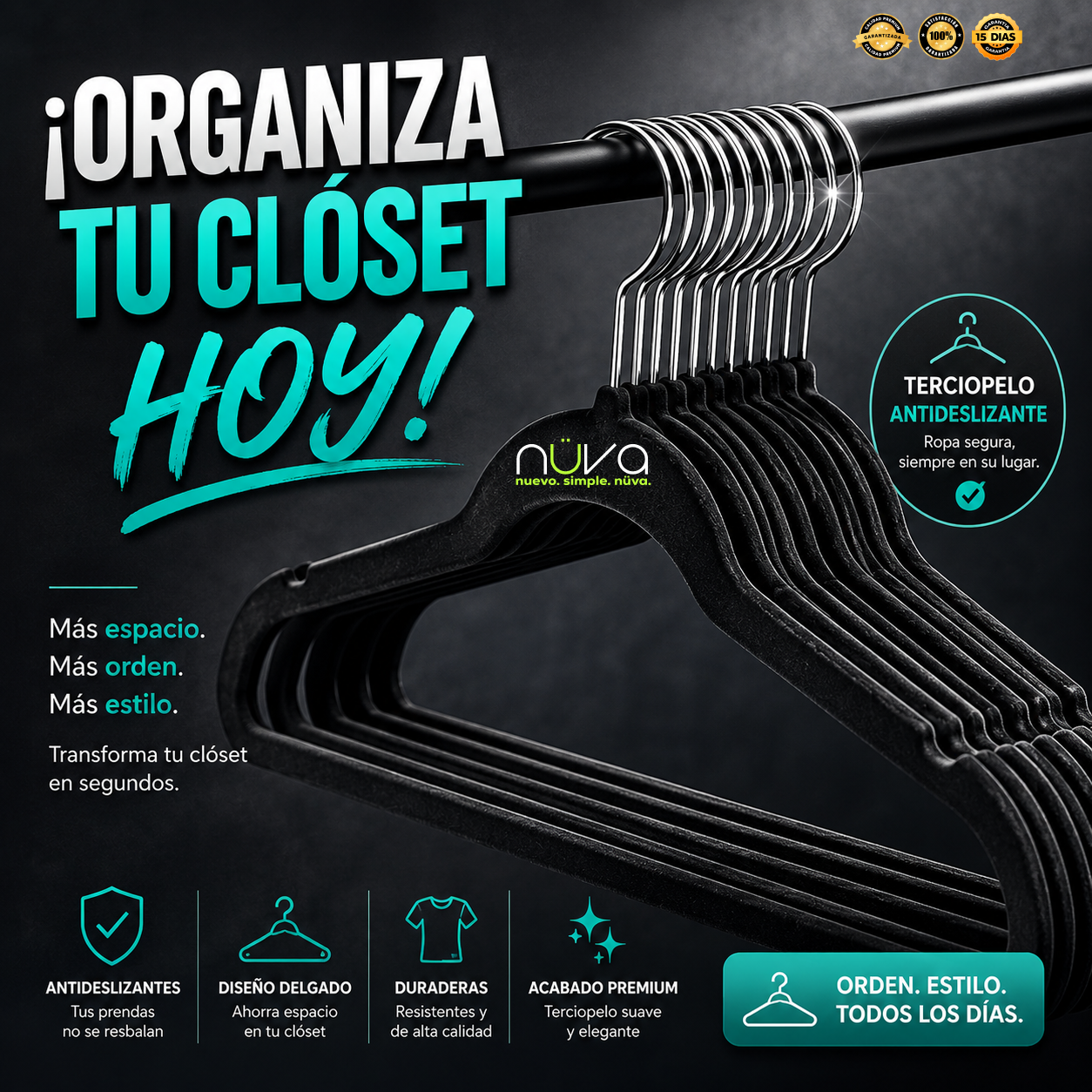 SlimVelvet™ - Perchas de terciopelo (Pack de 10)