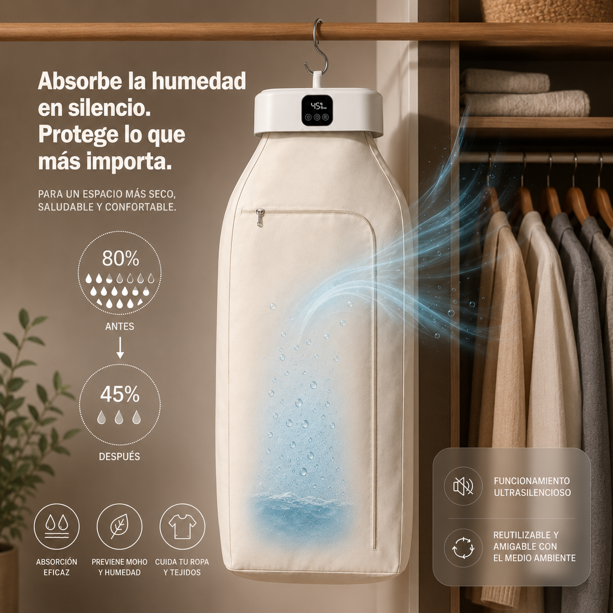 VAPORA™ — Ropa seca en cualquier clima.